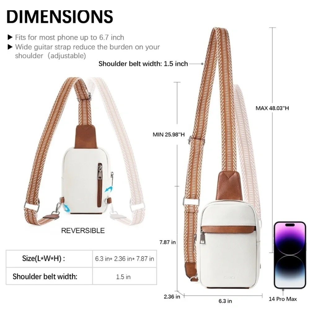 CLUCI Small Sling Vegan Leather Crossbody